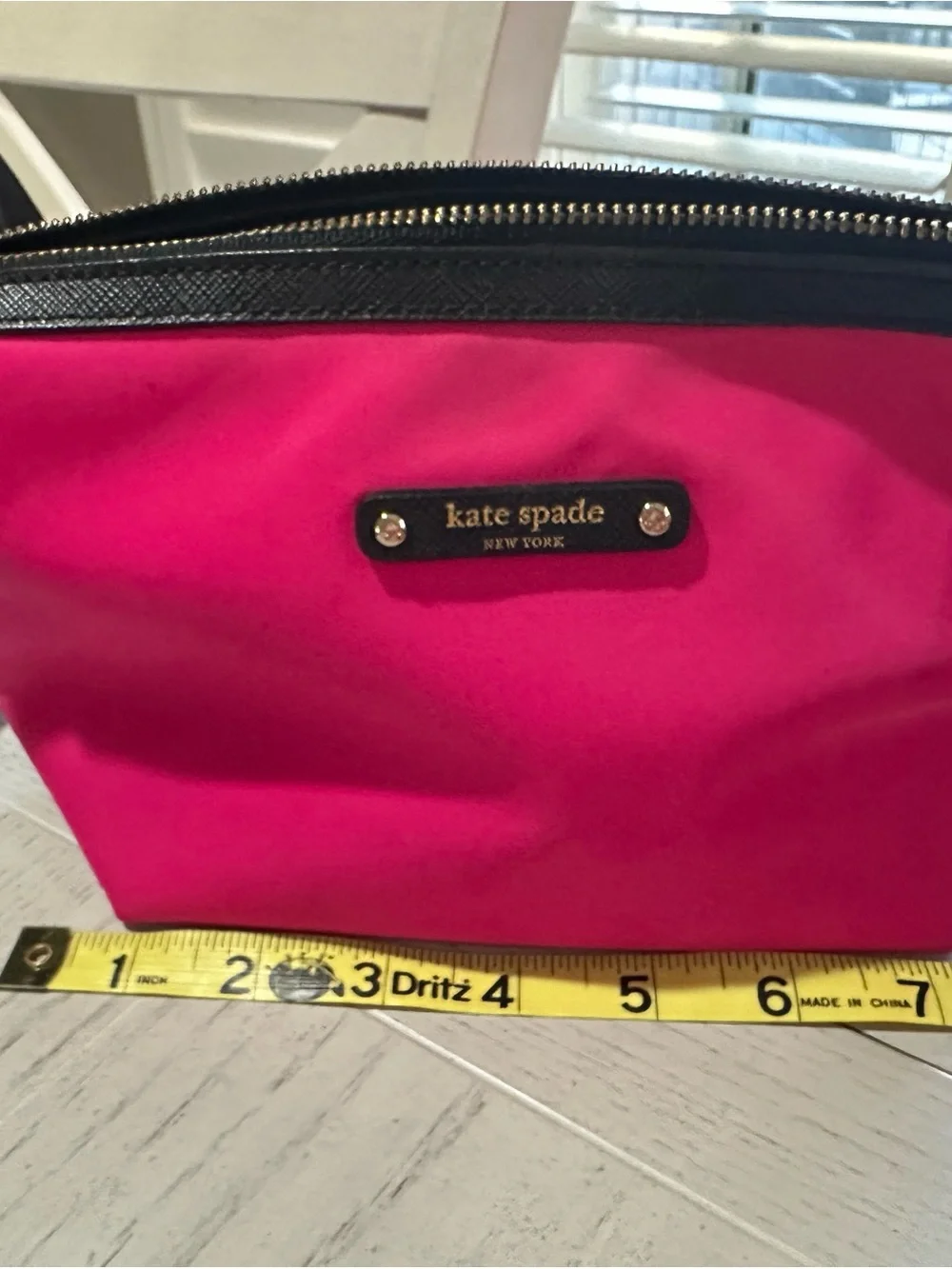kate spade Hot Pink and Black Cosmetic Pouch